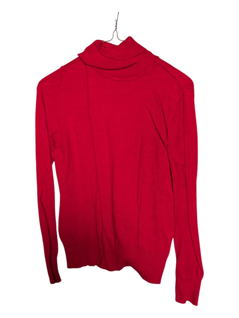 Red Turtleneck Sweater Tribal Size S