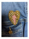 Blue Demin Jacket with Heart Decorations Tricotto Size M