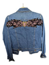 Blue Demin Jacket with Heart Decorations Tricotto Size M