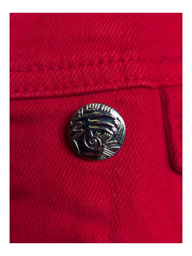 Red Demin Jacket with Graphics Tricotto Size S