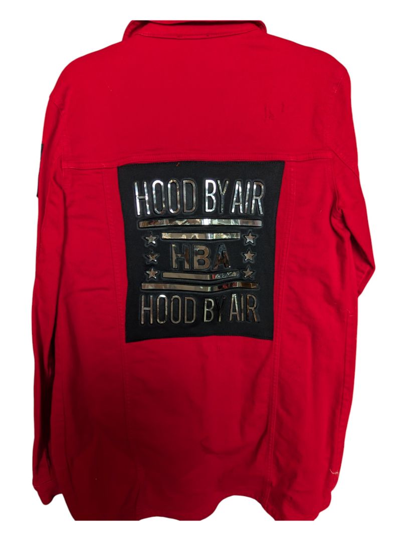 Red Demin Jacket with Graphics Tricotto Size S