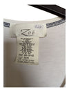 Blue and Green patterned White Top Zoe Size M