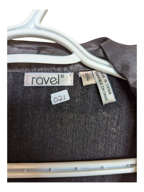 Black Knitted Jacket with Grey Puffy Collar Ravel Size S
