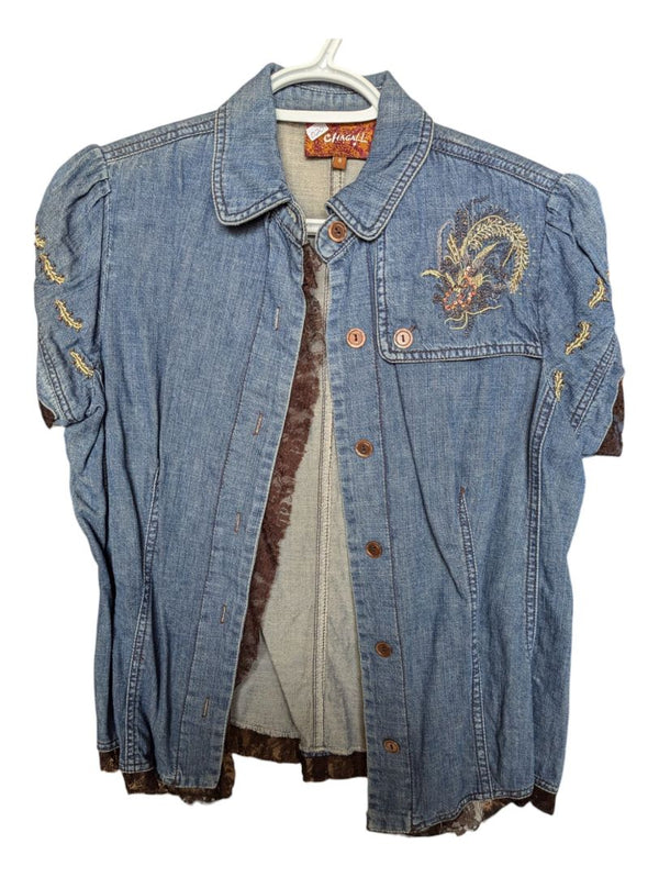 Blue Demin Short Sleeves Chagall Size 4