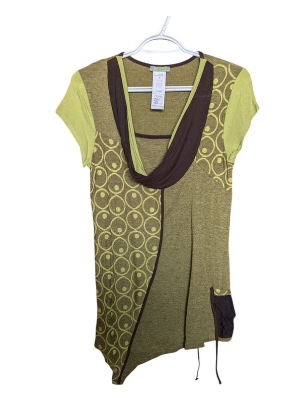 Green Dot Patterend Top Dolcezza Size S