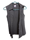 Grey Lined Patterened No-Sleeves (Butterfly Tag)