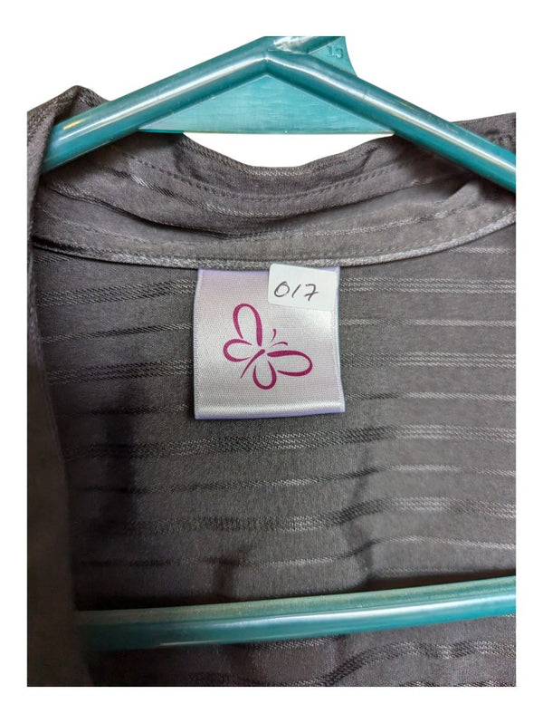 Grey Lined Patterened No-Sleeves (Butterfly Tag)