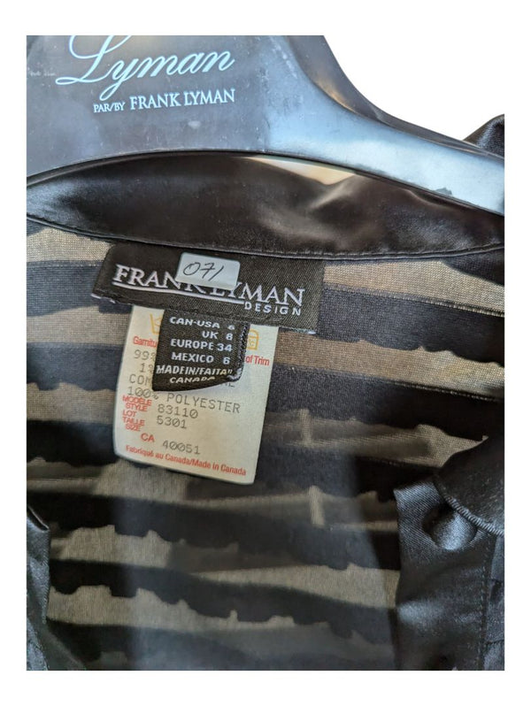 Lined Black Blouse Frank Lyman Size 6