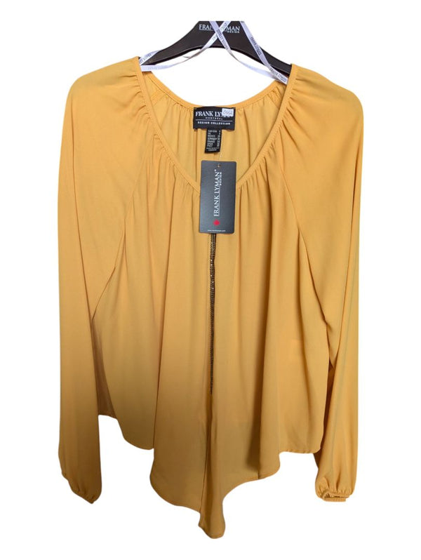 Mustard Yellow Zipped Shirt Frank Lyman Size 4