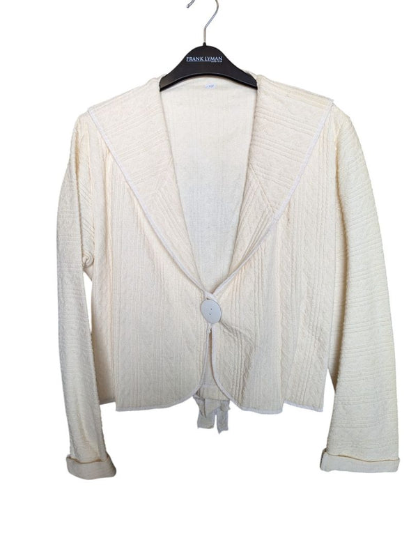 White Knitted Bottom-Up Jacket Frank Lyman
