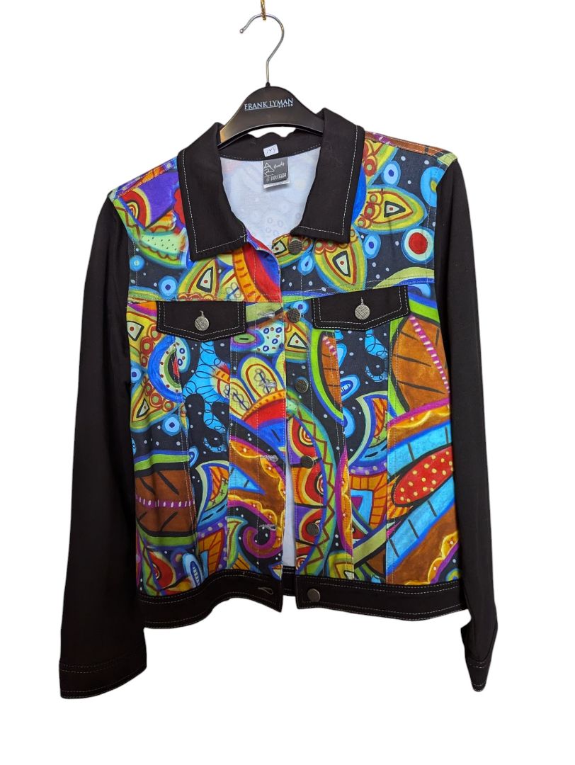 Colour Abstract Pattern Black Jacket Dolcezza