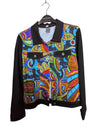 Colour Abstract Pattern Black Jacket Dolcezza
