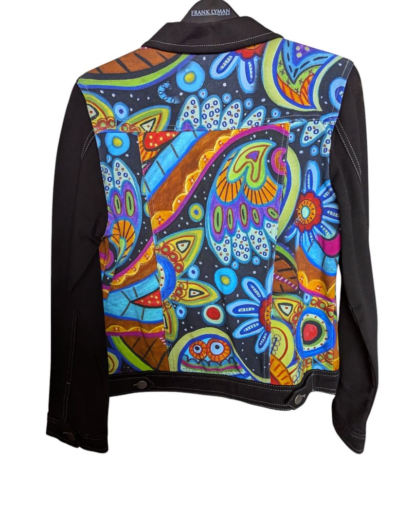 Colour Abstract Pattern Black Jacket Dolcezza