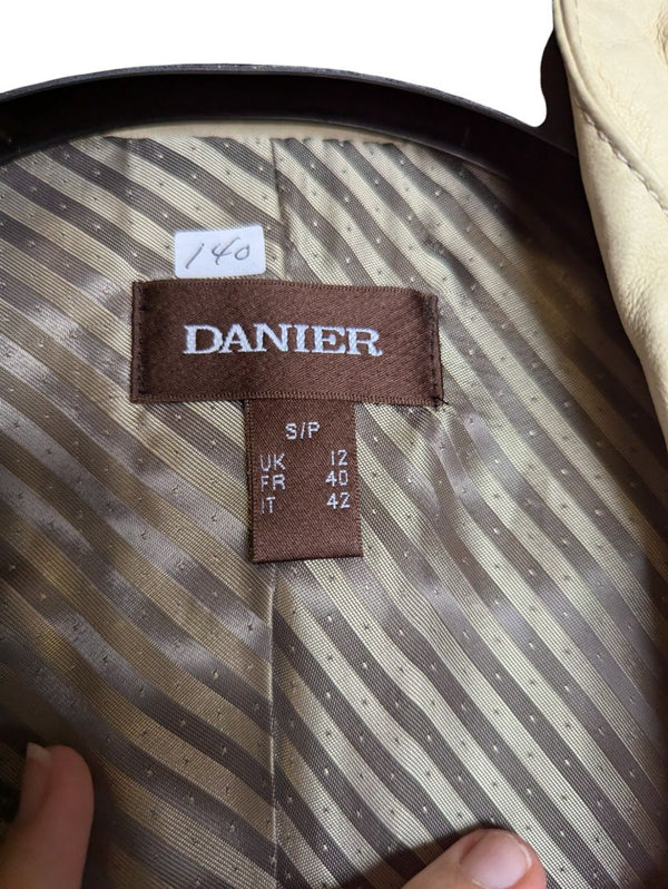 Pearl White Leather Jacket Danier Size S
