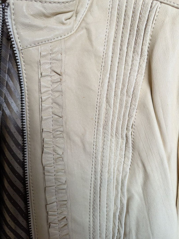 Pearl White Leather Jacket Danier Size S