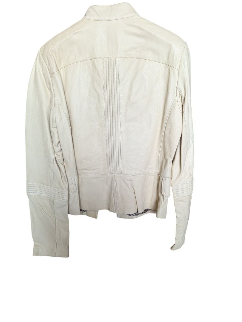 Pearl White Leather Jacket Danier Size S