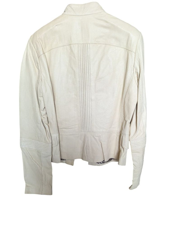 Pearl White Leather Jacket Danier Size S
