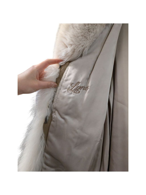 White Fox Fur Coat with Hat molat furs ltd ottawa (C)