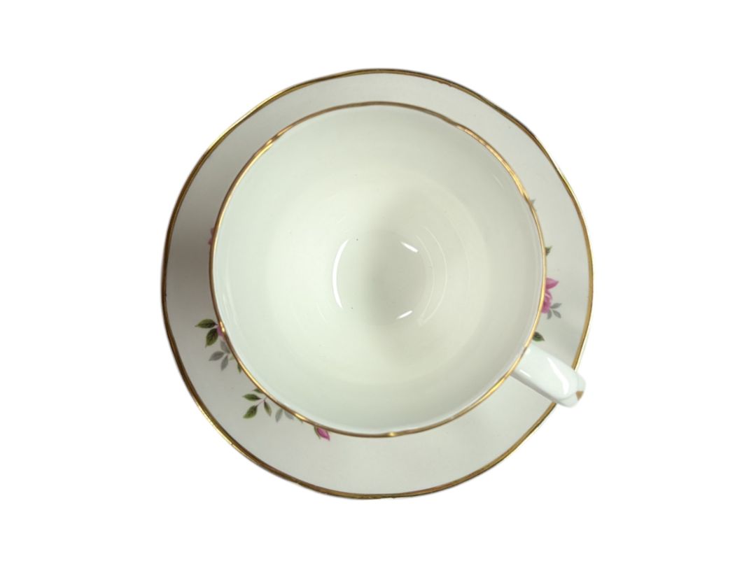 Crown Trent Rose Pattern Fine Bone China Teacup Set (2 pieces)