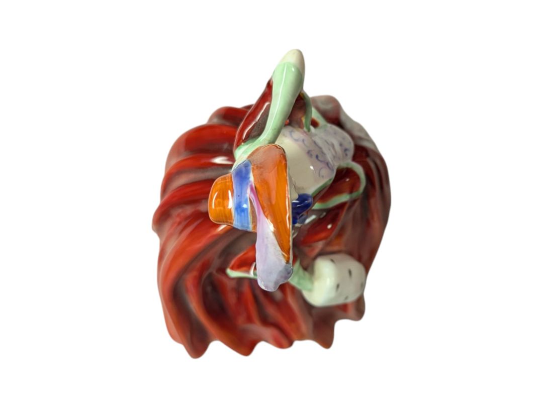 Vintage Autumn Breeze Porcelain Figurine Woman Red