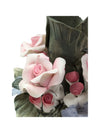 Vintage Nuova Capodimonte Rose Flower Candlestick Holders