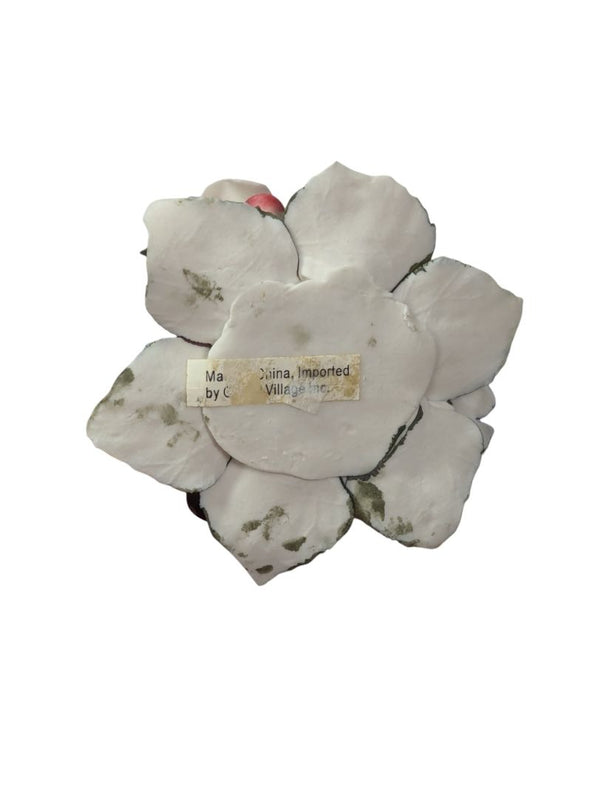 Vintage Nuova Capodimonte Rose Flower Candlestick Holders
