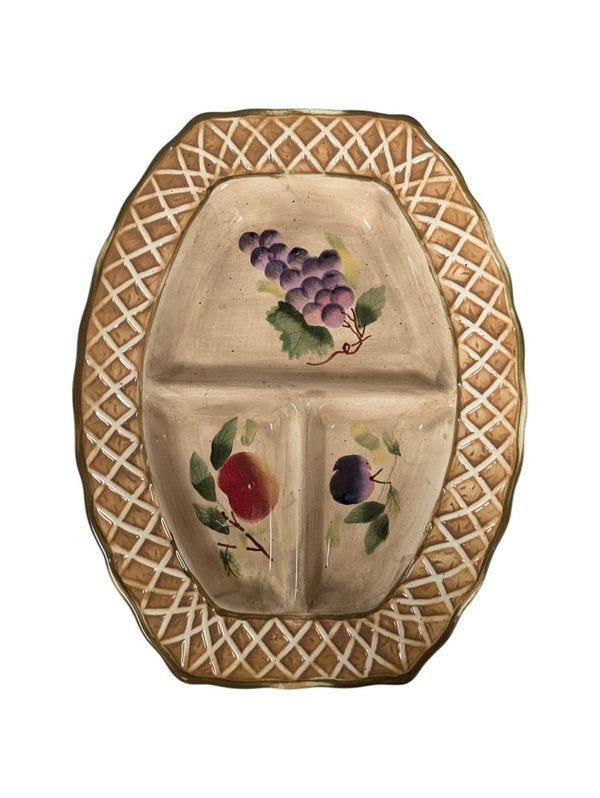 Casa Elite Fruit Pattern Ceramic Serving Tray