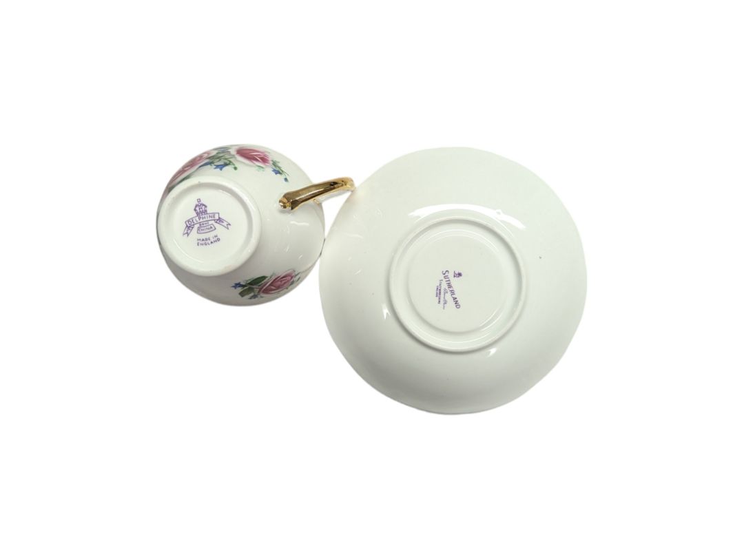 Delphine Fine Bone China Pink Rose Teacup Set (2 peices)