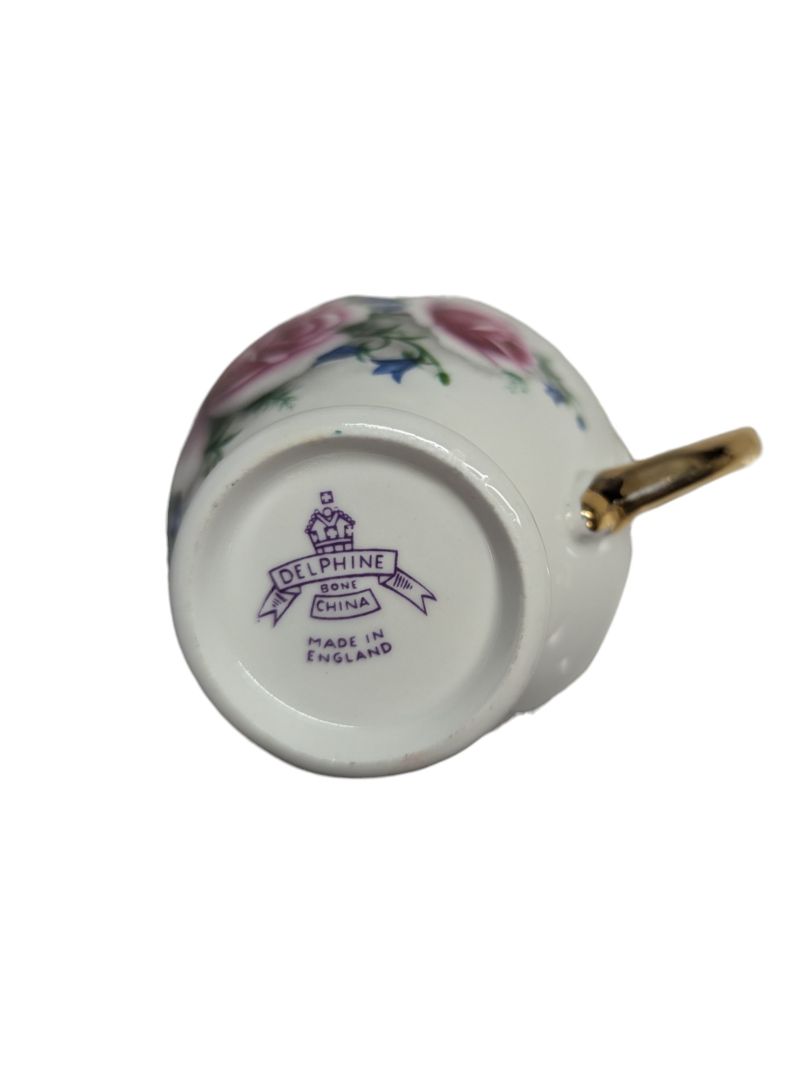 Delphine Fine Bone China Pink Rose Teacup Set (2 peices)