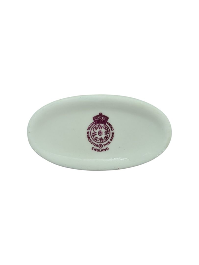 Royal Worcester Fine Bone China Toothpick Holder & Saucer Vase Dish Set (2 pieces)
