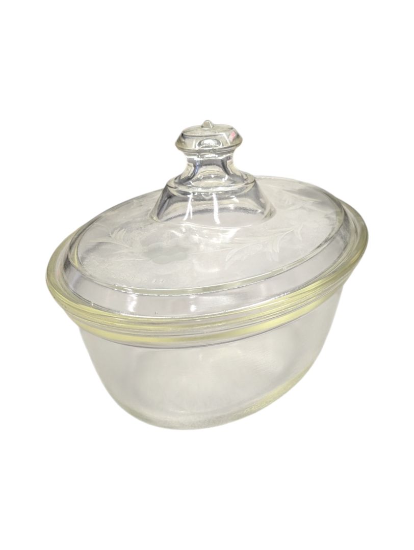 Vintage Glass Dish with Lid