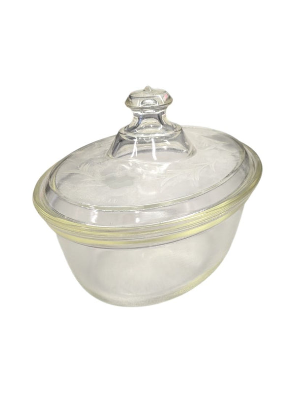 Vintage Glass Dish with Lid