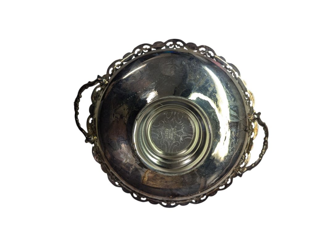 EP Copper Round Serving Tray with Handles