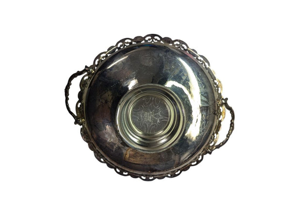 EP Copper Round Serving Tray with Handles