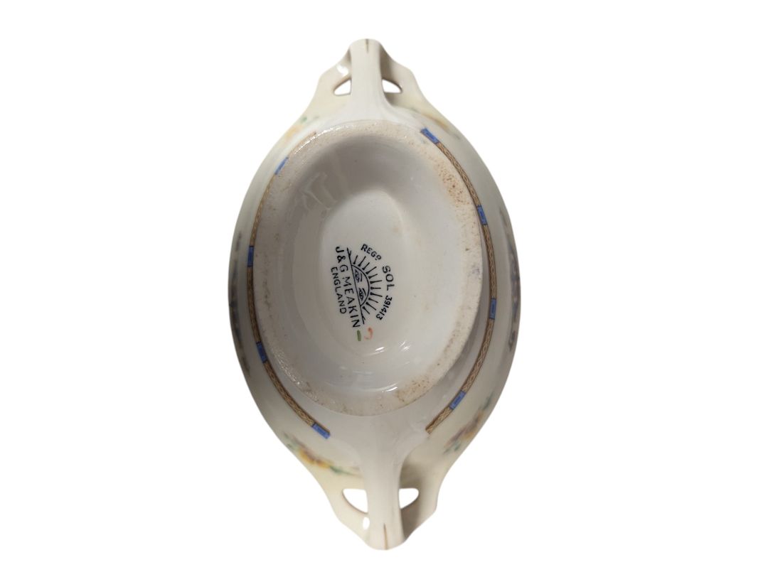 J&G Meakin England Plate, Gravy Bowl and Serving Dish w/ Lid (set of 4)