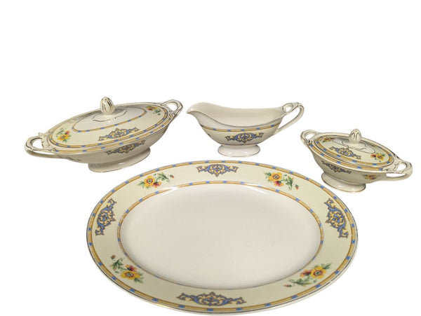 J&G Meakin England Plate, Gravy Bowl and Serving Dish w/ Lid (set of 4)