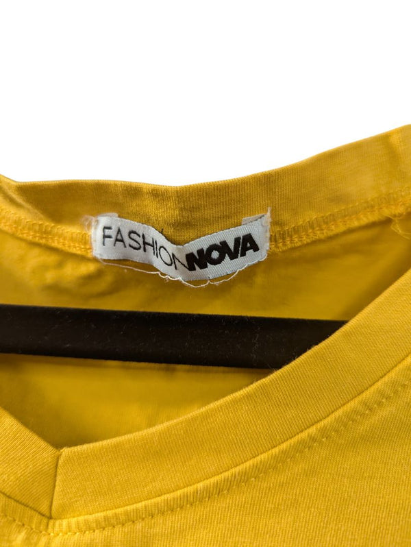 Fashion Nova Women's Yellow Fashion Nova Crop Top (S)