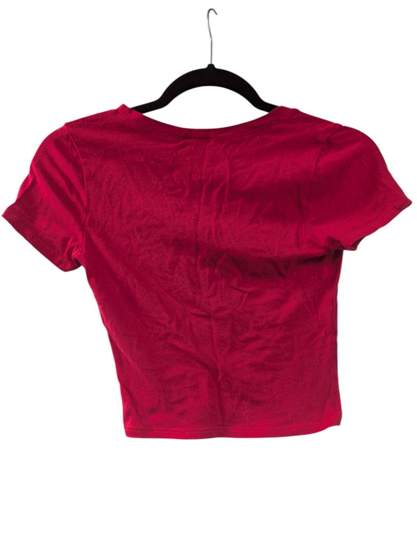 Red Bozzolo Women's Red V-neck Crop Top (S)