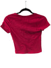 Red Bozzolo Women's Red V-neck Crop Top (S)