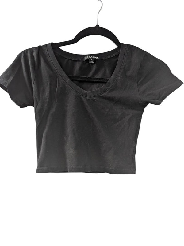 Black Fashion Nova Women's Crop Top (S)