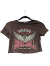 Brown Fashion Nova Wild and Free Rock Cropped Tee (S)