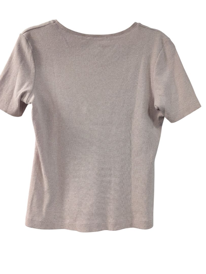 Ribbed Pink Short Sleeve T-Shirt (L) Clothing