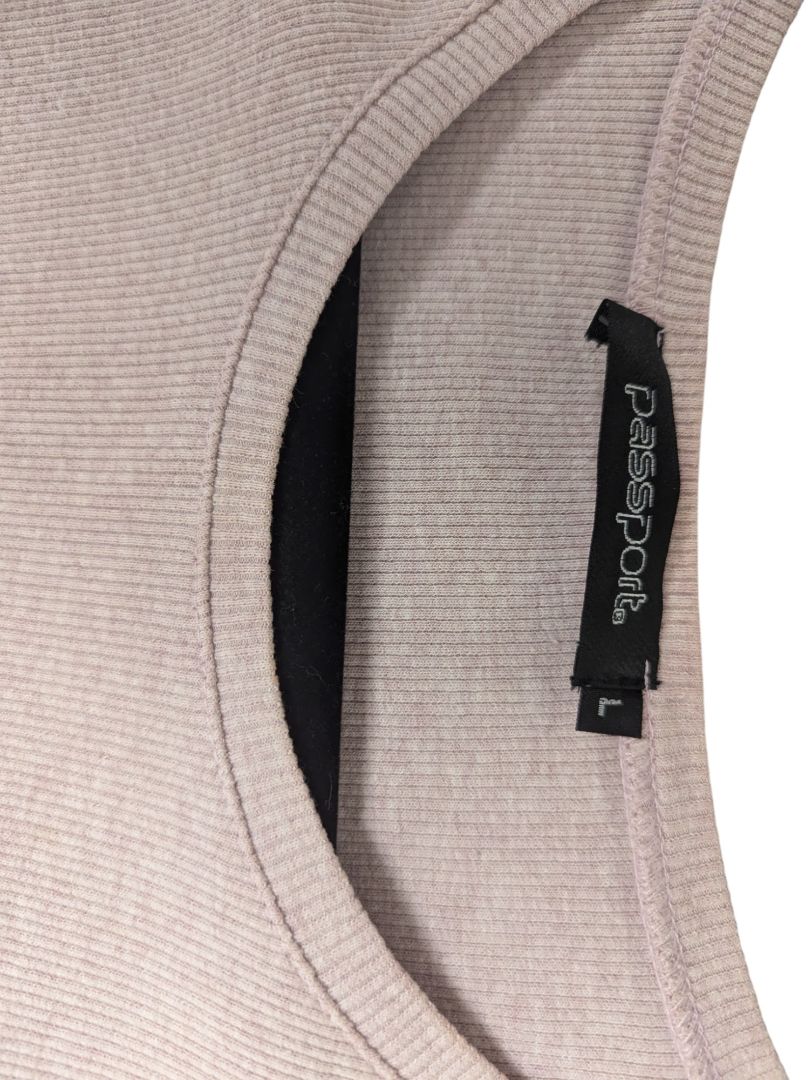 Ribbed Pink Short Sleeve T-Shirt (L) Clothing