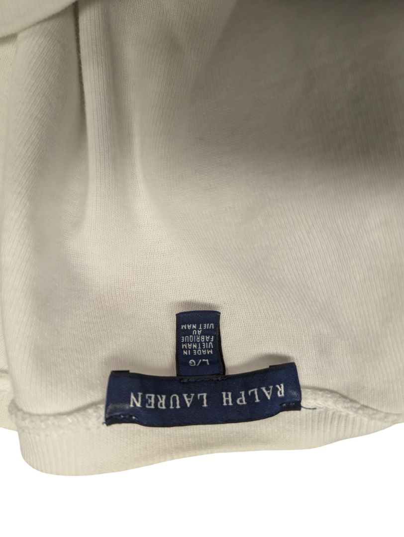 White V-neck T-shirt Ralph Lauren Size L