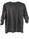 Black Roll Tab Sleeve V-neck Tee Lauren Ralph Size L