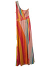 Orange and Red One Shoulder Dress ChicMe Size M