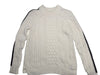 White Sweater with Blue Black Lining Hippie Rose Size S