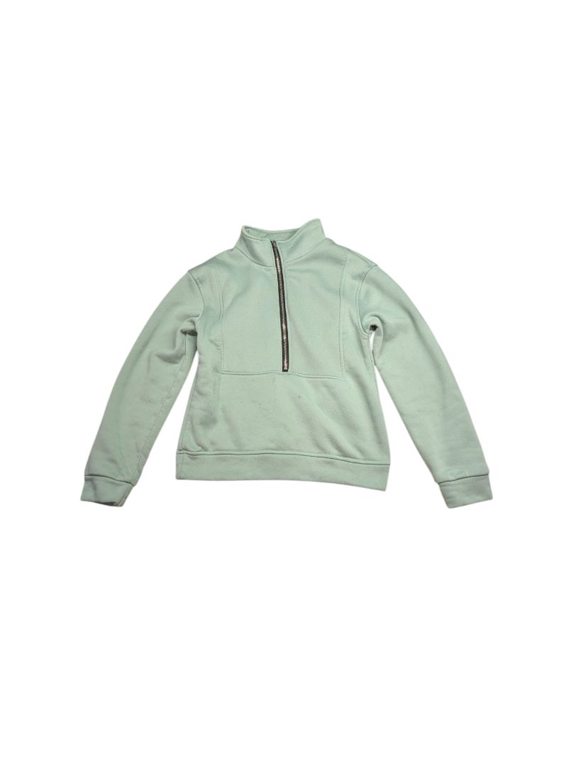 Mint Green Zip-Up Turtle Neck Sweatshirt