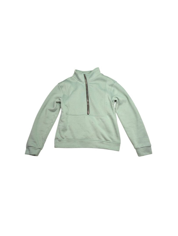 Mint Green Zip-Up Turtle Neck Sweatshirt