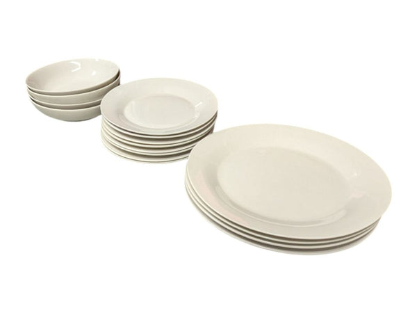 White Ceramic Plate Set Mayfair&Jackson (set of 16)